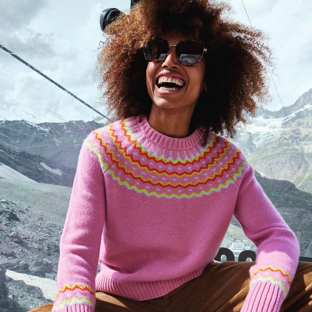 NWT Boden Cashmere Fair Isle crewneck